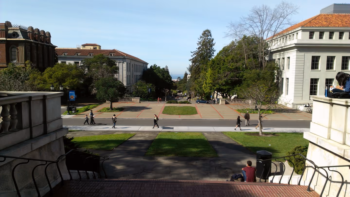 Campanile Way looking west from the base of Sather Tower